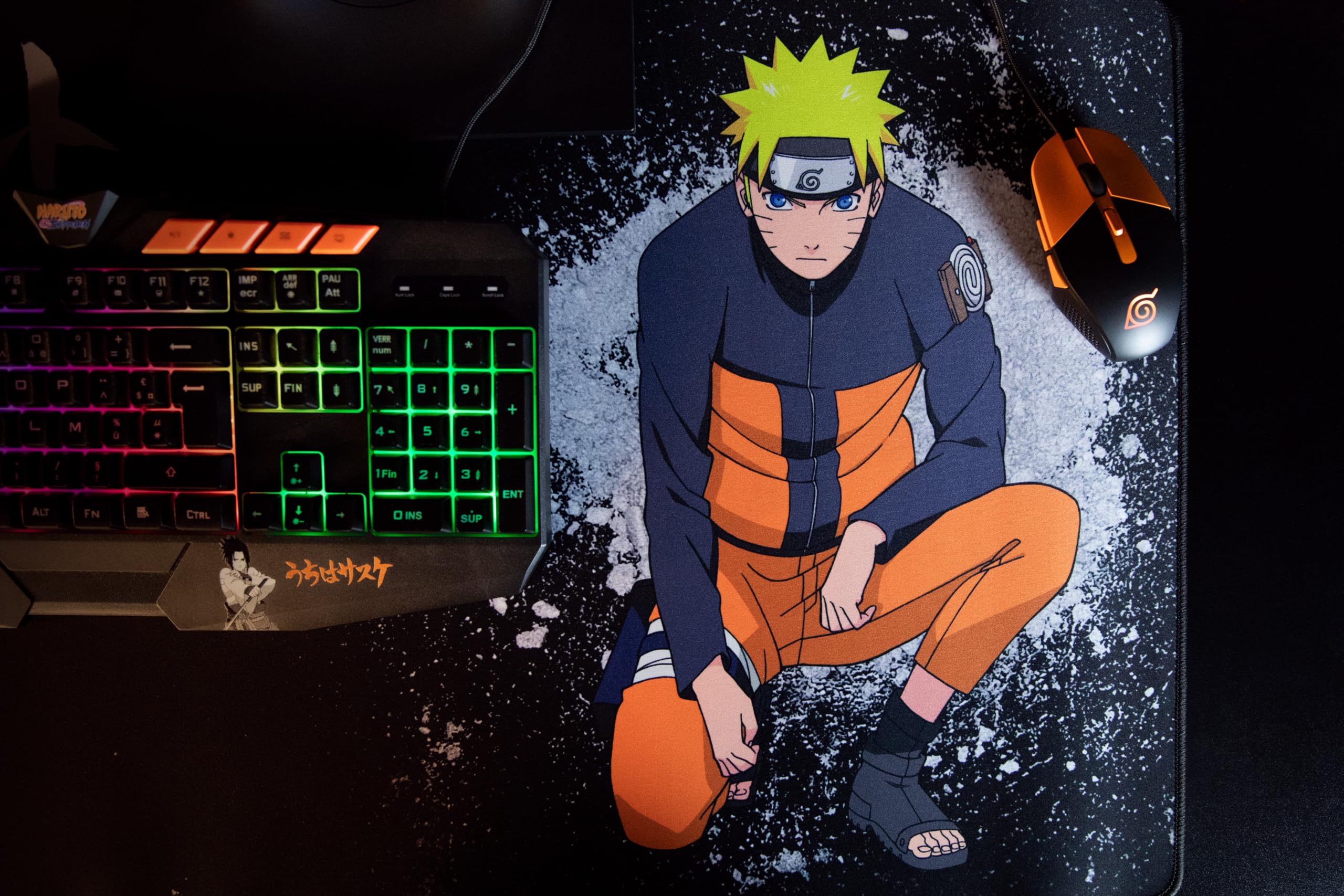 Konix Naruto Mouse Gaming Cavo LED 3600 DPI Nero