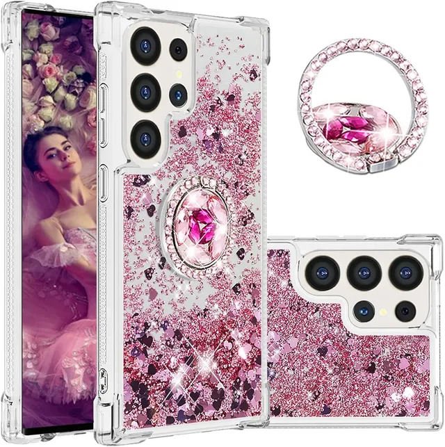 Redpepper Galaxy Cases S25 Plus Cover liquida oro rosa