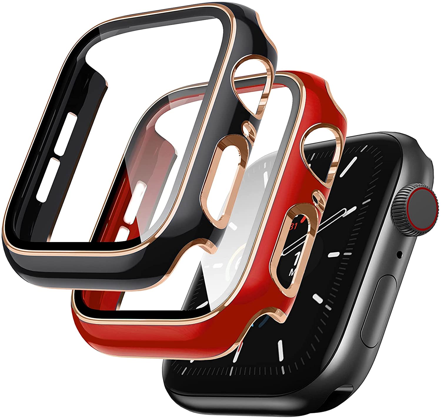 Redpepper Apple Watch Cases 40mm cover oro rosa vetro temperato
