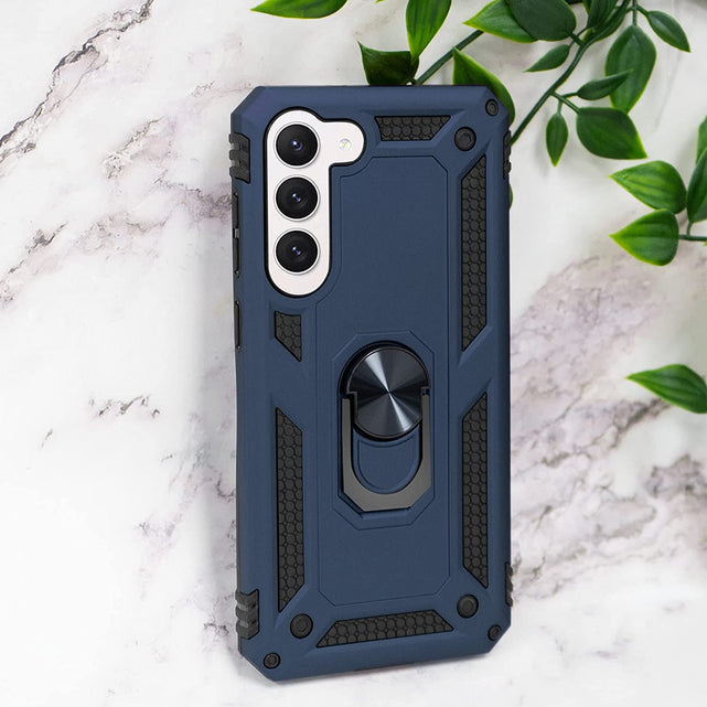 Redpepper iPhone 14 cover heavy duty nera con anello stand 360°