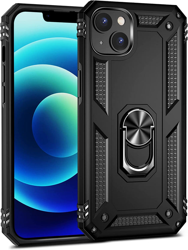 Redpepper iPhone 14 Pro Max Cover Corazzata Nera con Anello