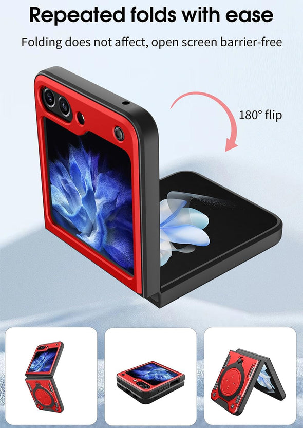 Redpepper Galaxy Cases Z Flip 6 custodia rugged magnetica nera stand