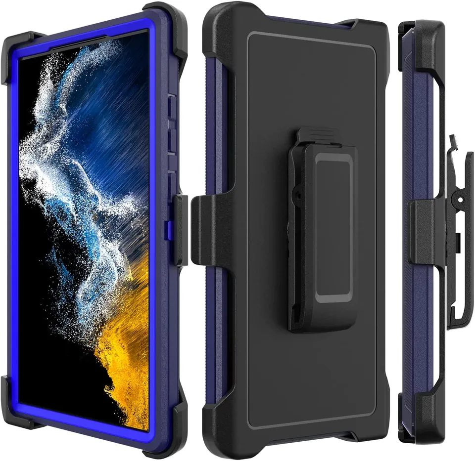 Redpepper Galaxy S23 Ultra cover antiurto con clip cintura nera