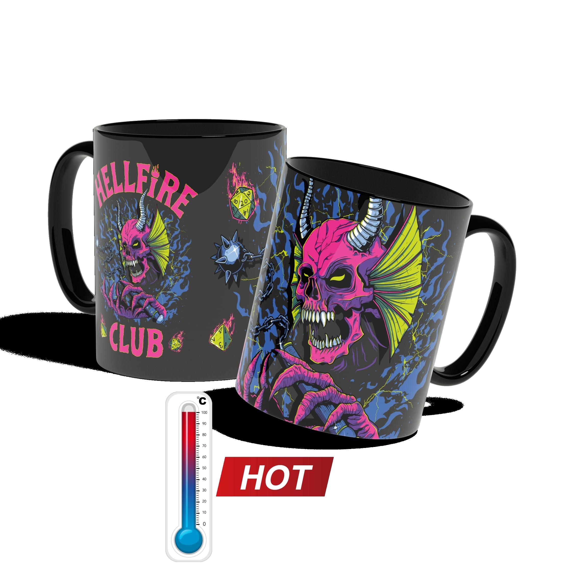 Konix Licensed merchandise Hellfire Club tazza 320 ml termoreattiva nera