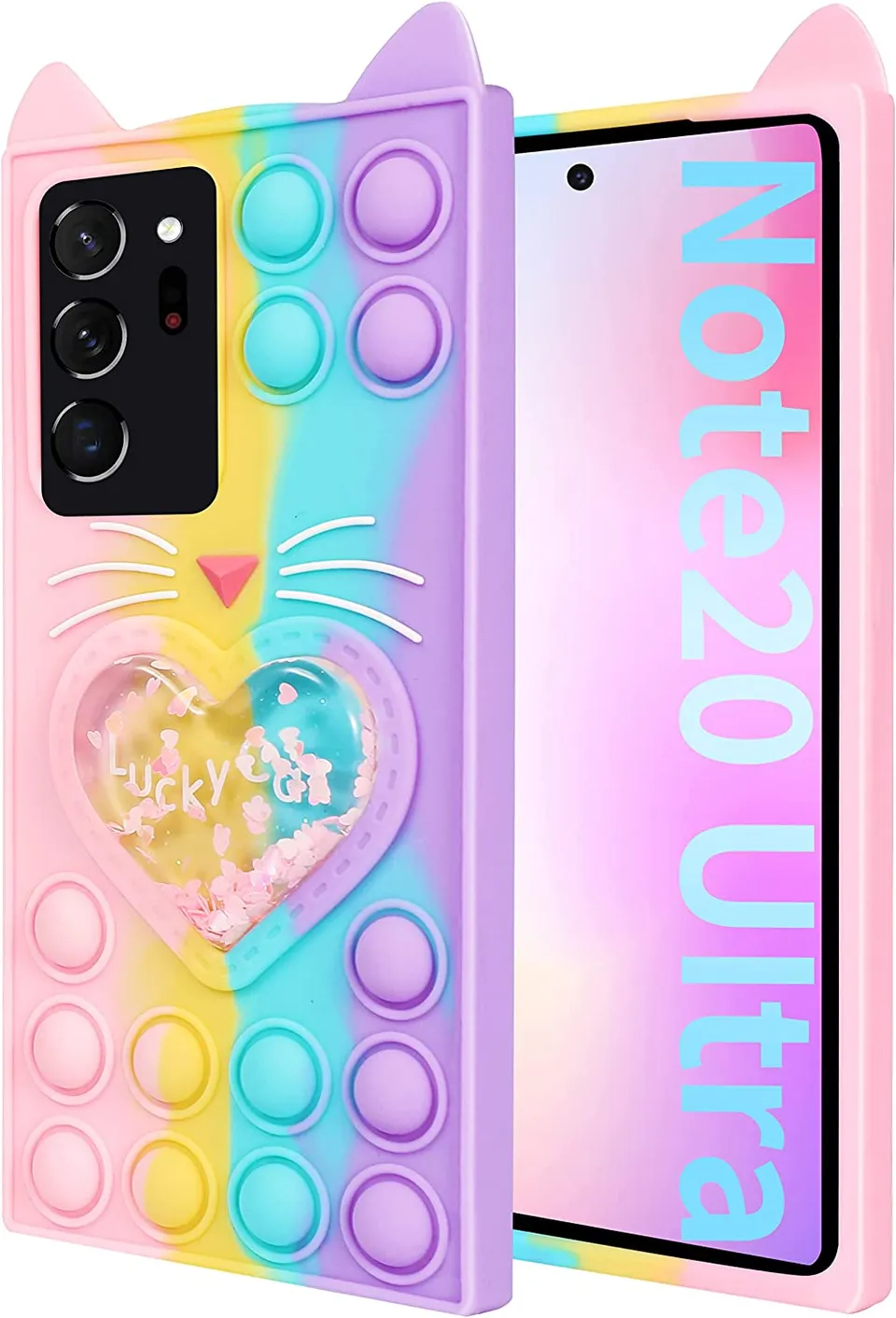 Redpepper Note 20 Ultra cover silicone bubble gatto antistress