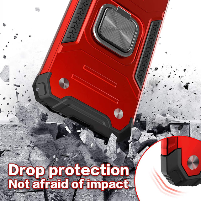 Redpepper iPhone 14 Pro Cover Slim Anello Stand + Vetro Temperato