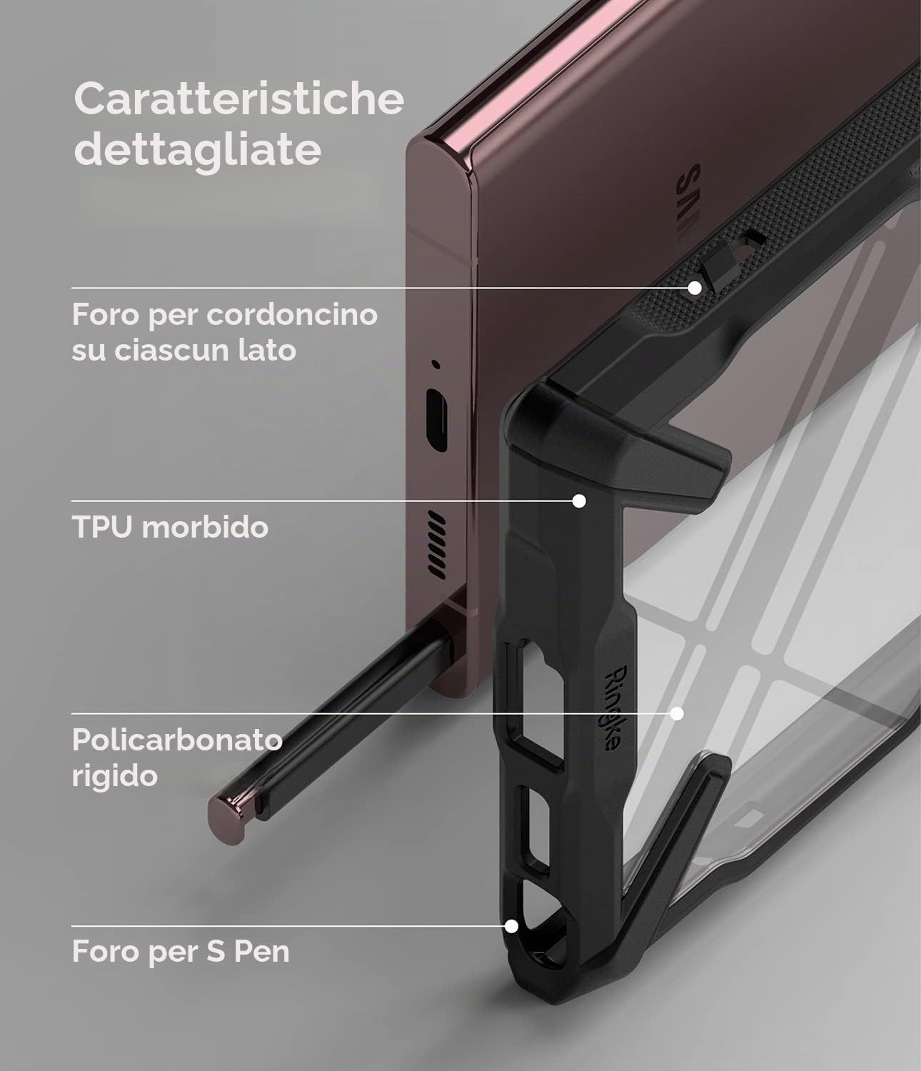 Ringke Fusion-X Cover Galaxy S22 Ultra Antiruto Black