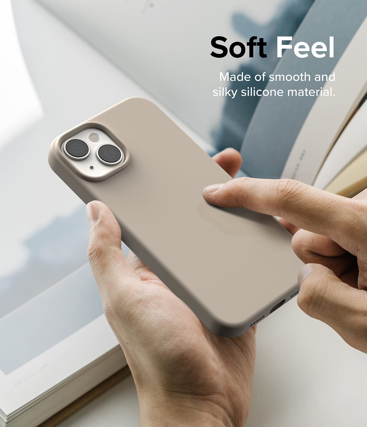 Ringke Silicone cover iPhone 14 Plus Stone grigia sottile