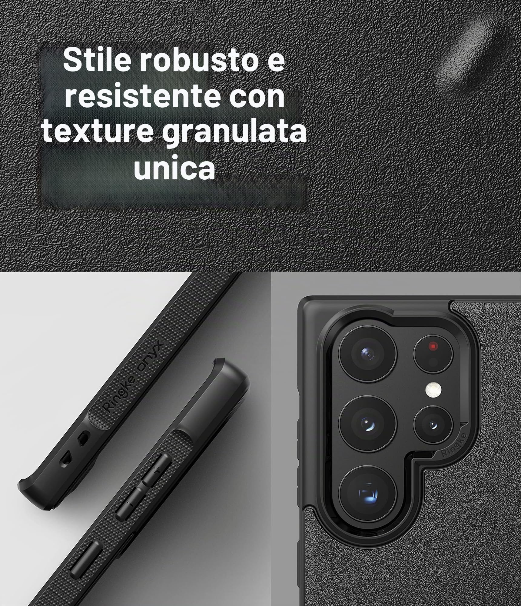Ringke Onyx Cover Galaxy S22 Ultra Black Antiscivolo