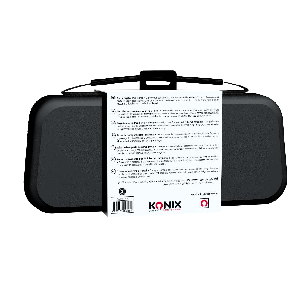 Konix Custodia PlayStation Portal nera antiurto