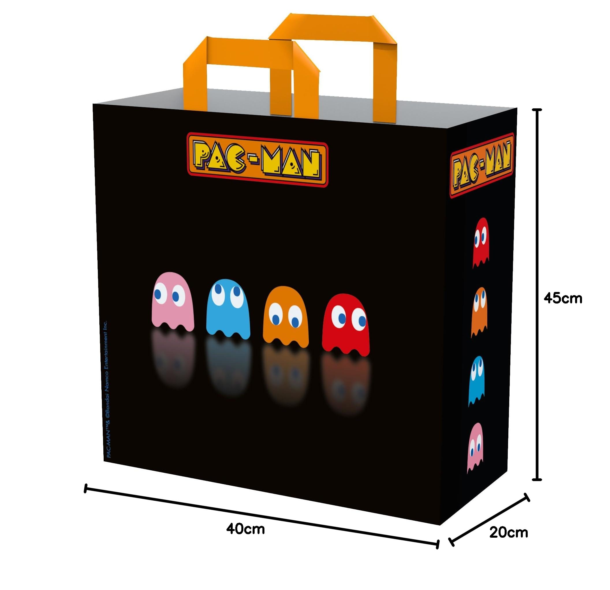 Konix Pac-Man Borsa Spesa Riciclata Nero 40x45x20cm