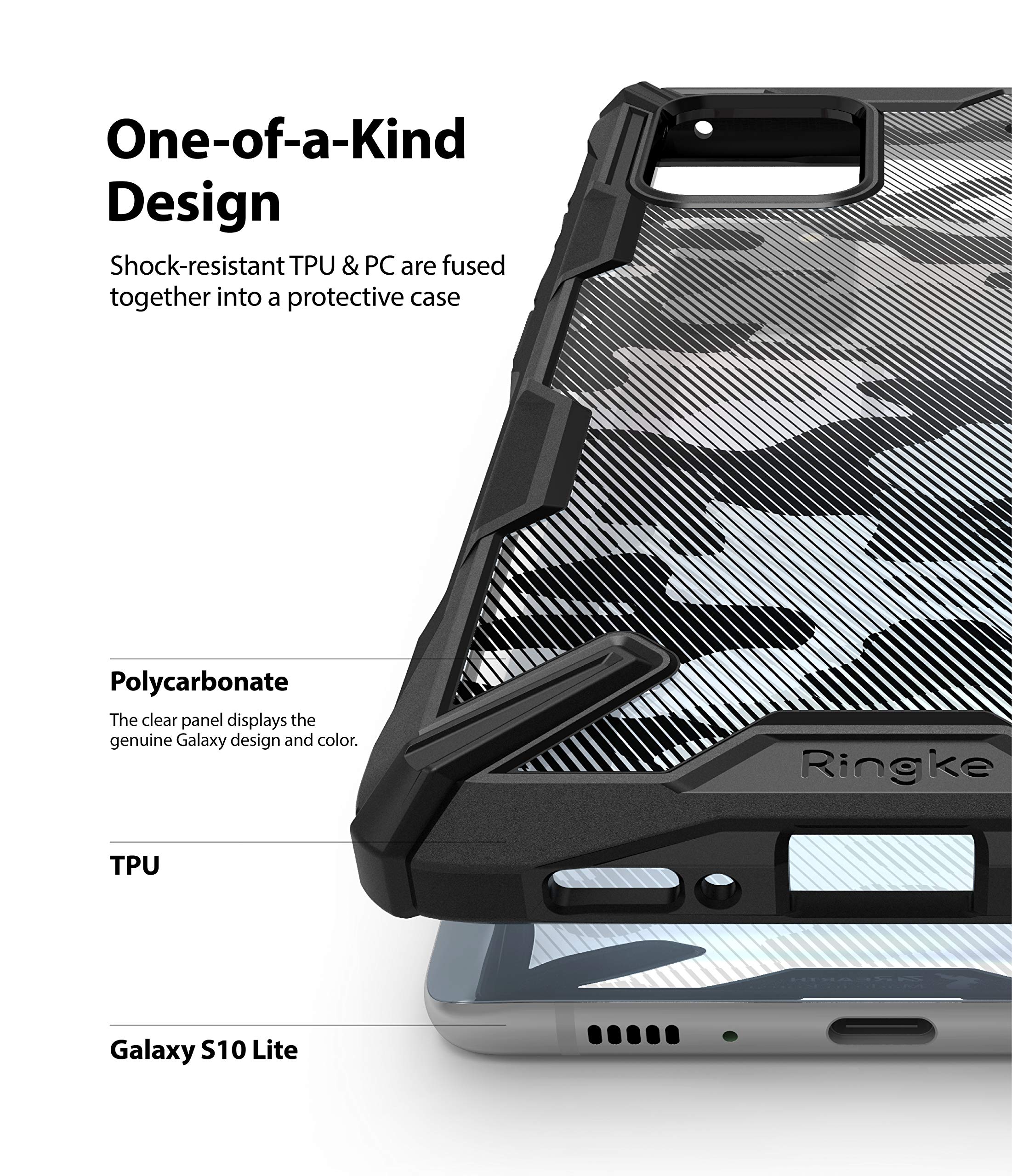 Ringke Fusion-X Cover Galaxy S10 Lite Camo Black antiurto
