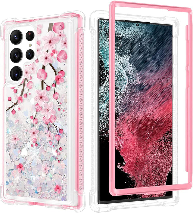 Redpepper Galaxy S22 Ultra cover glitter liquida TPU