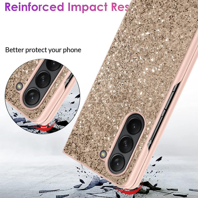 Redpepper Z Fold 5 5G Cover Rosa Antiurto Glitter