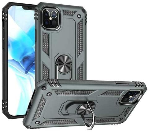 Redpepper iPhone 14 cover heavy duty nera con anello stand 360°