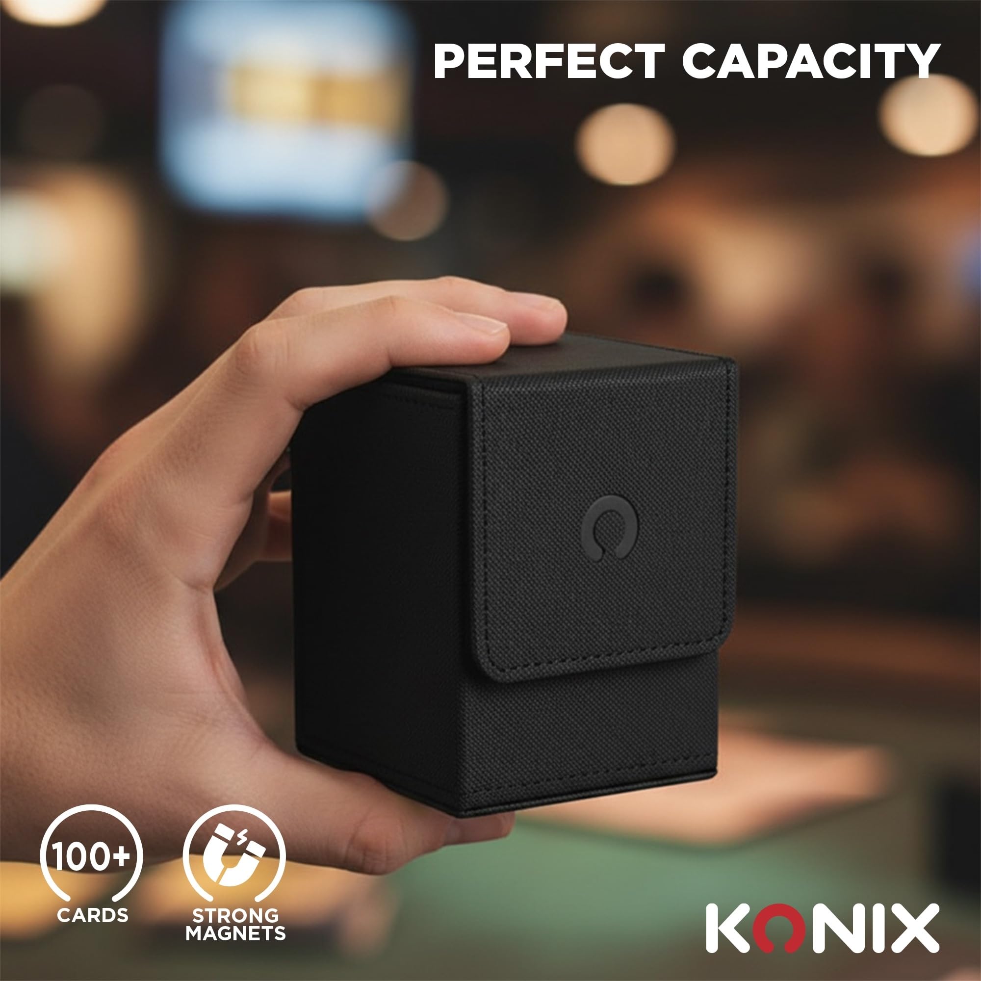 Konix Deckbox Premium 63x88 mm Nero per Carte TCG Magic