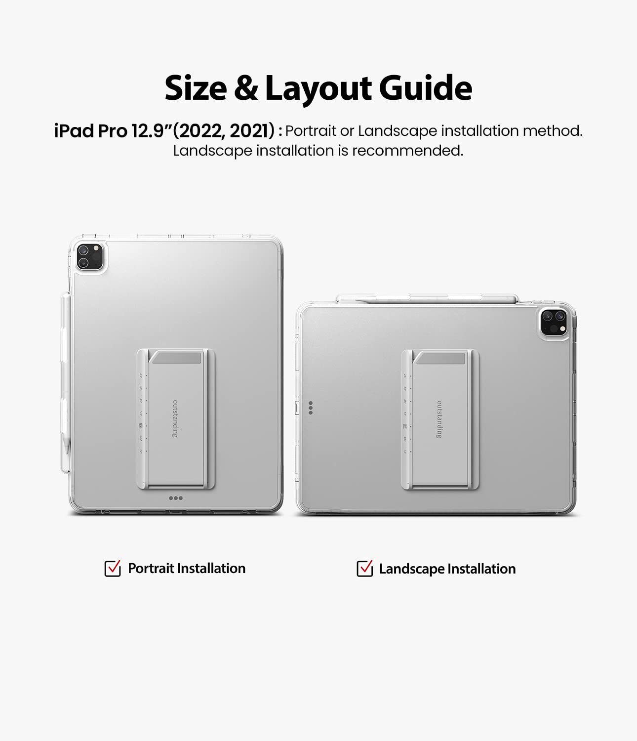Ringke Fusion Plus iPad Pro 12.9 cover con supporto grigia
