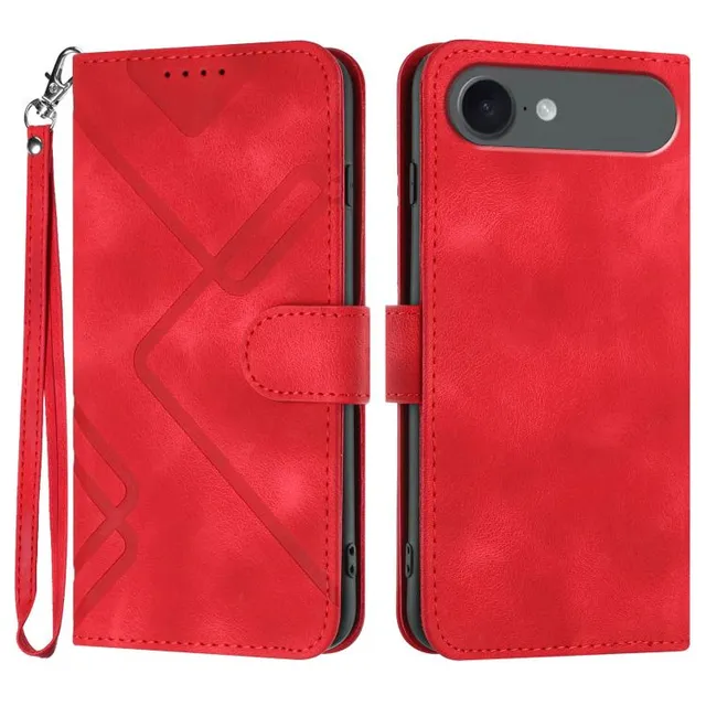Redpepper iPhone Air Cover Pelle Line Pattern con Carte Nera