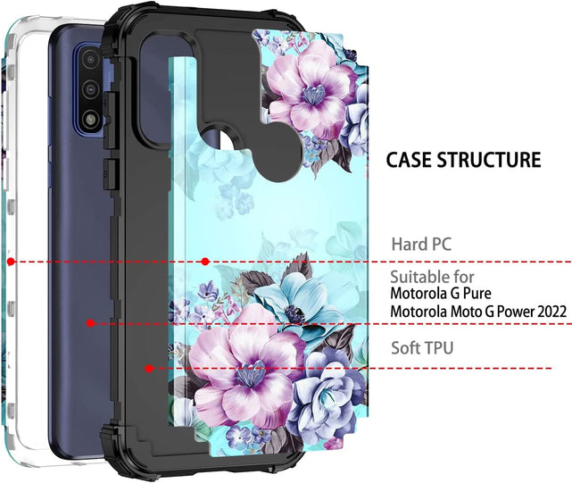 Redpepper Moto G Power 2022 cover fiori antishock