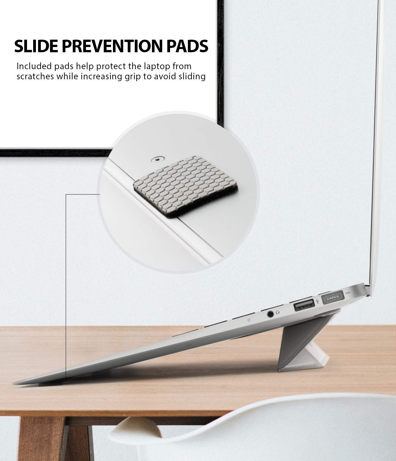 Ringke Stand Supporto Laptop Grigio Adesivo Sottile