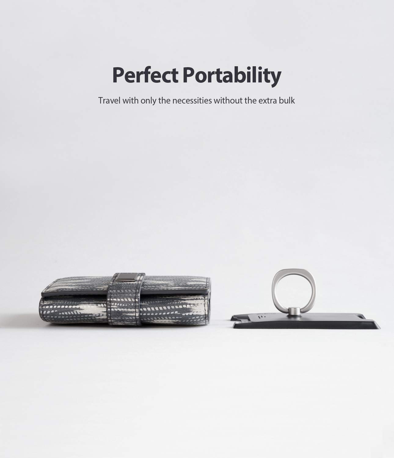 Ringke Ring Slot Porta Carte Nero con Anello Supporto