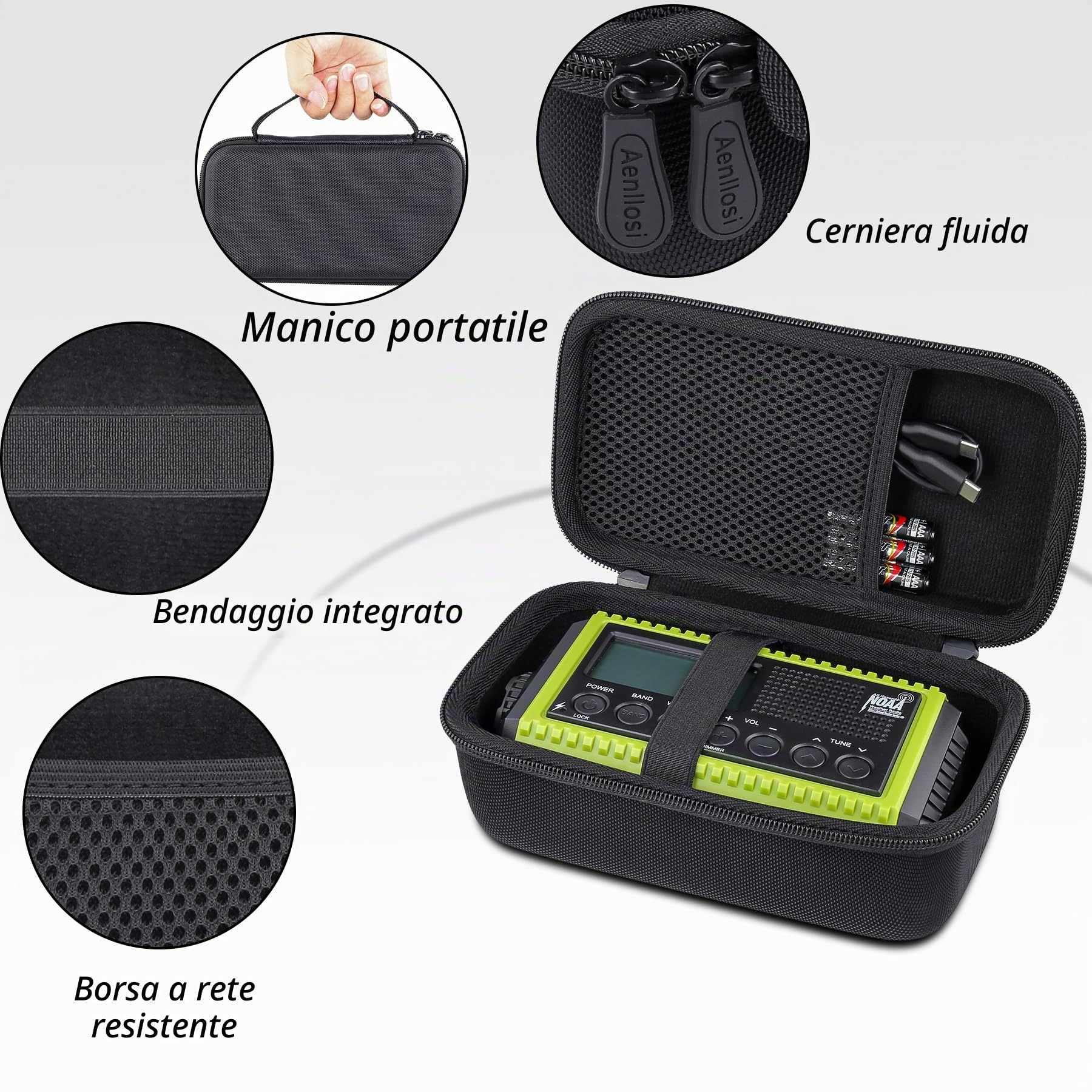 Aenllosi Speaker Case custodia radio Mesqool solare EVA rigida