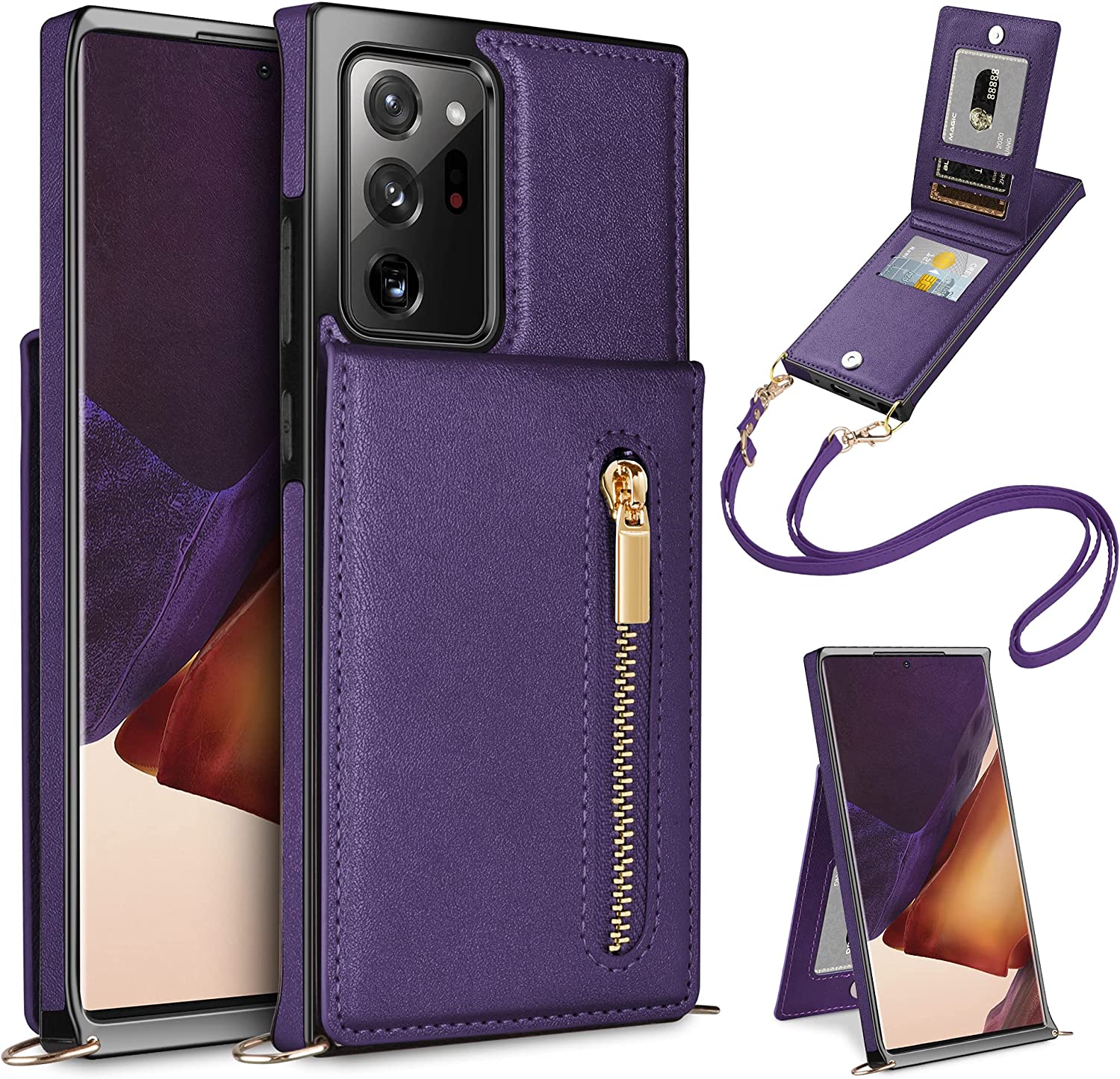 Redpepper Note 20 Ultra Custodia Portafoglio pelle con tracolla