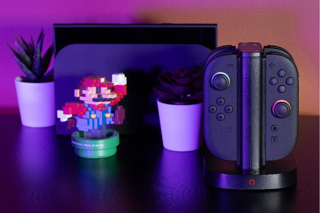 Konix Stazione Ricarica 4 Joy-Con Switch 2 USB-A Nera LED