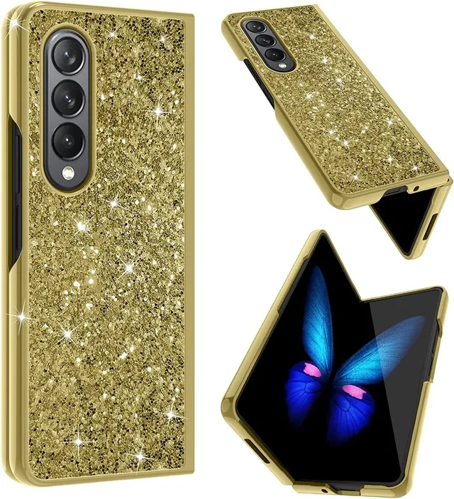 Redpepper Galaxy Z Fold 4 custodia glitter blu brillantini