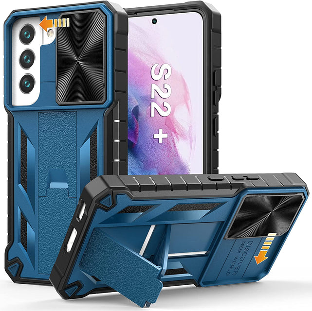 Redpepper Galaxy S22 Plus Cover Blu Rugged Stand Camera