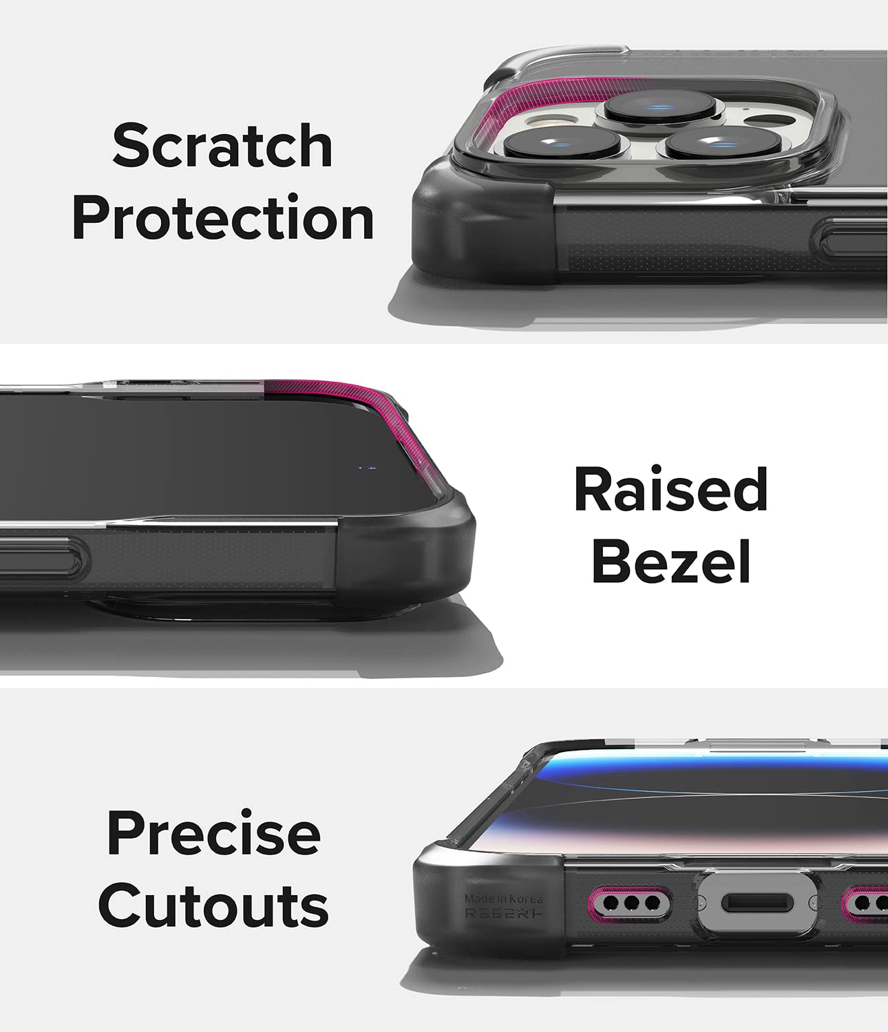 Ringke Fusion Bumper Cover iPhone 14 Pro Nera Matte Opaca