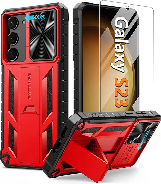 Redpepper Galaxy S23 Cover Rugged con Stand e Vetro