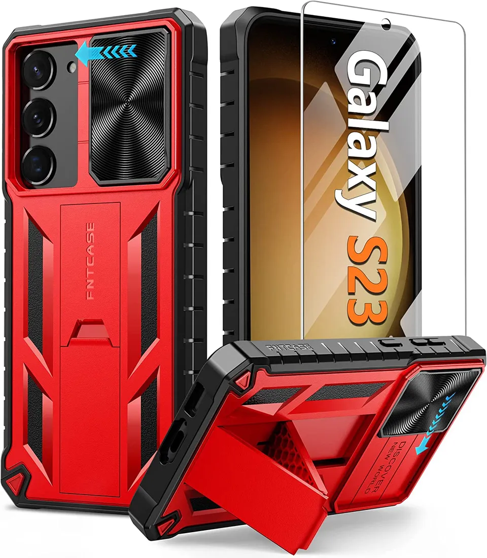 Redpepper Galaxy S23 Cover Rugged con Stand e Vetro