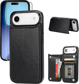 Redpepper Apple Cases cover iPhone 17 Air pelle nera porta carte