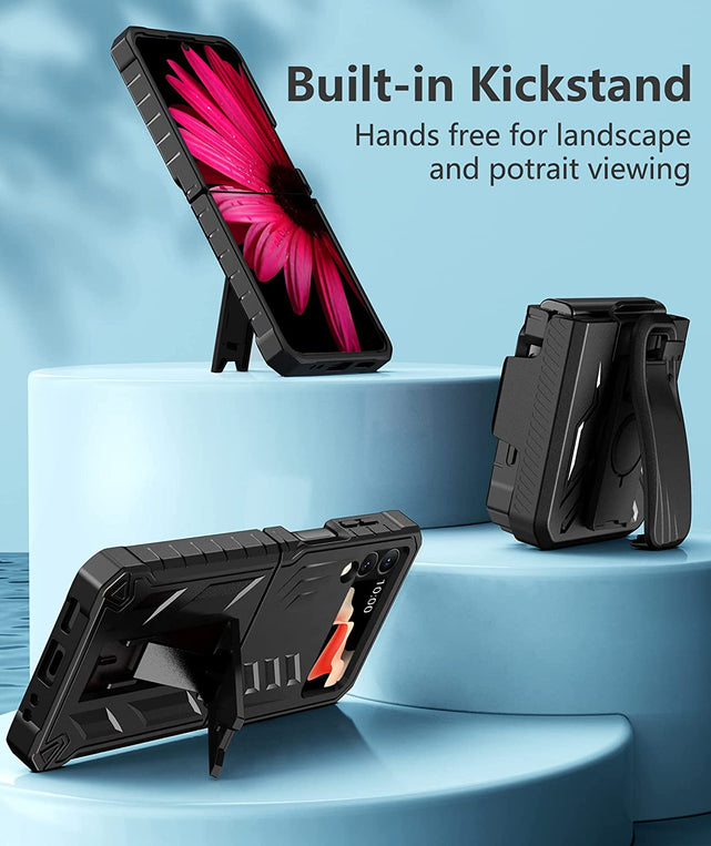 Redpepper Z Flip4 5G cover corazzata con clip e stand