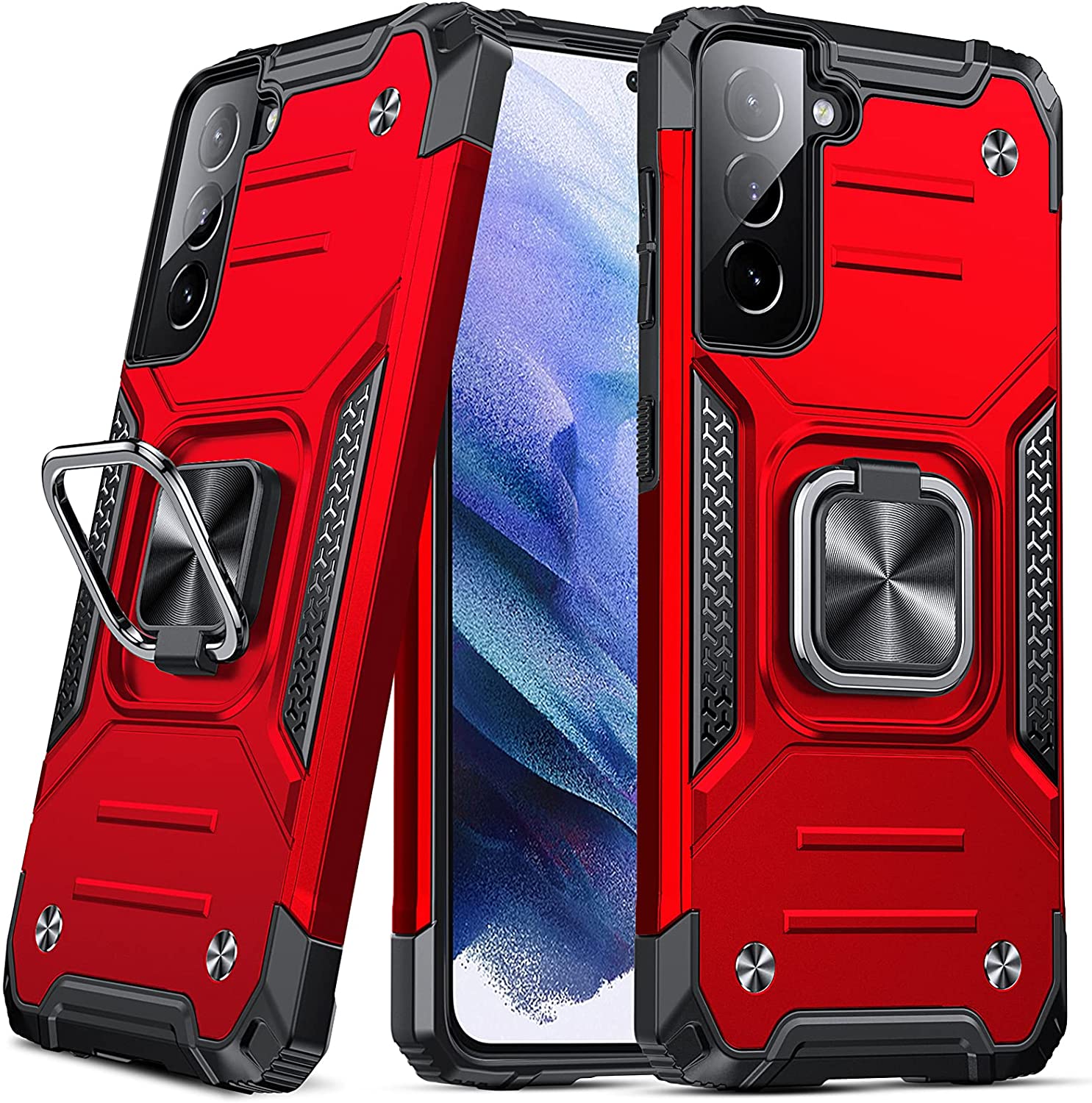 Redpepper Galaxy S21 Plus Cover Anello Stand nera