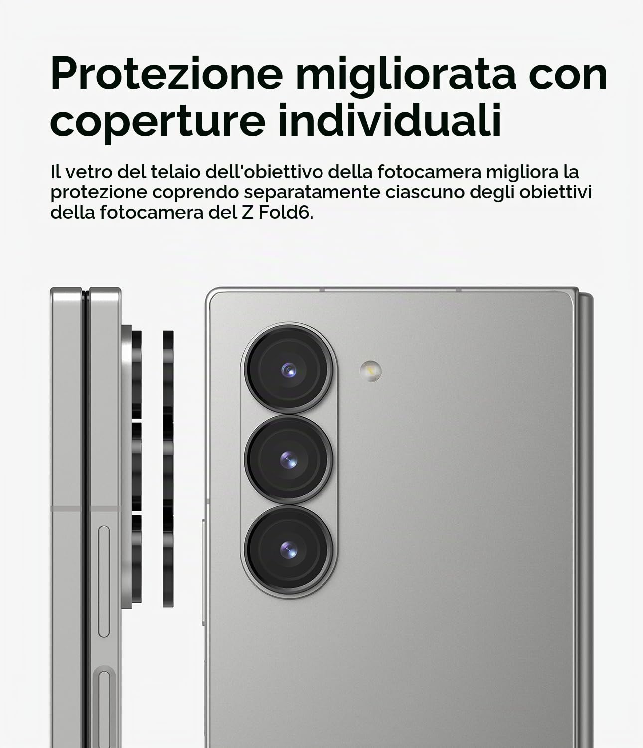 Ringke Camera Lens Frame Glass Z Fold 6 argento