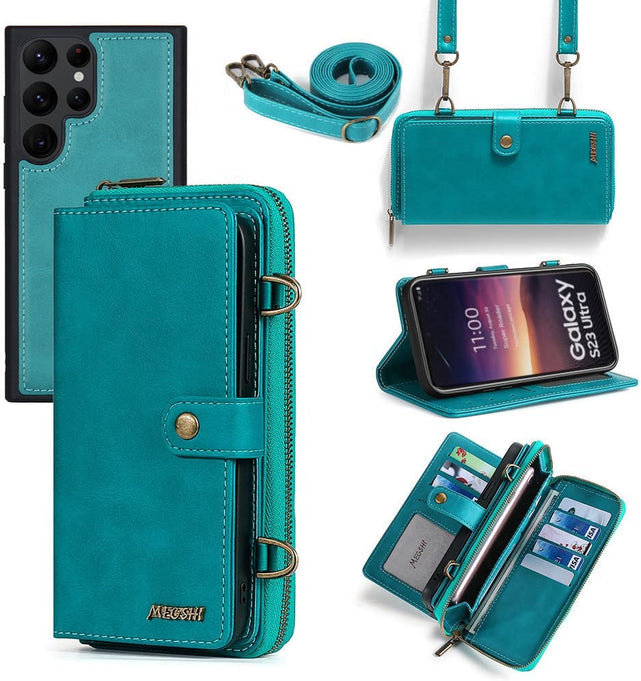 Redpepper S23 Plus Wallet pelle 12 carte tracolla staccabile