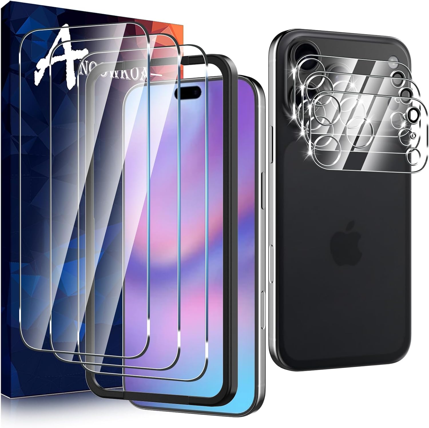 Redpepper 17 Pro Max vetro temperato iPhone pack 3+3 9H