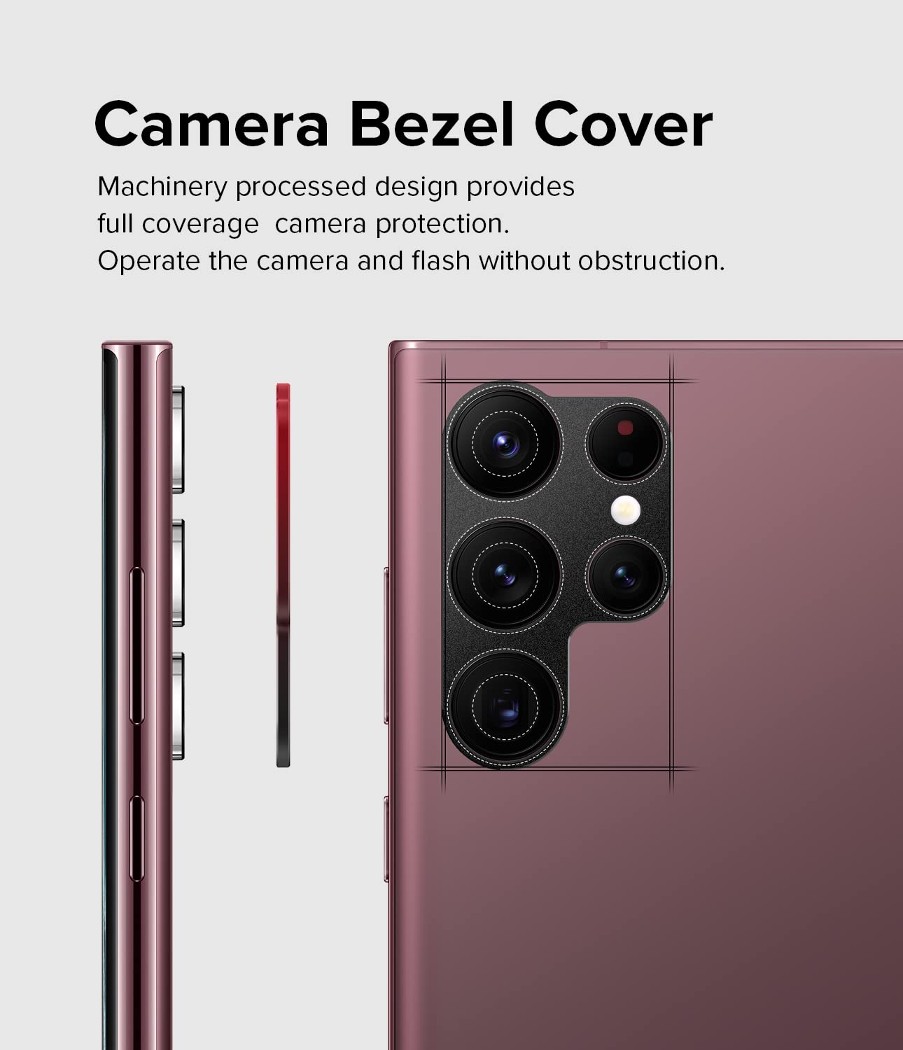 Ringke Camera Styling protezione fotocamera Galaxy S22 Ultra nero alluminio