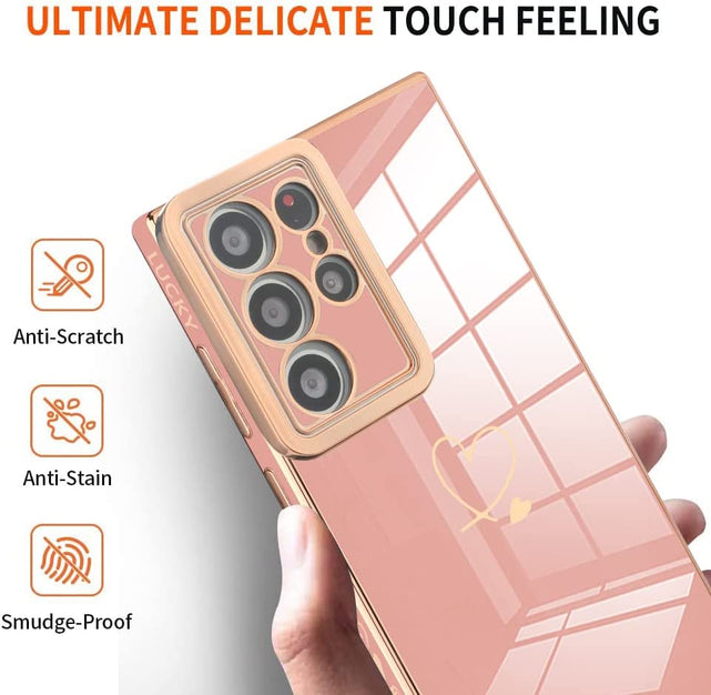 Redpepper Galaxy S21 Ultra Cover Rosa Placcata TPU