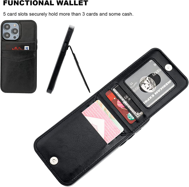 Redpepper Apple Cases 14 Pro Wallet Pelle 5 Carte Stand