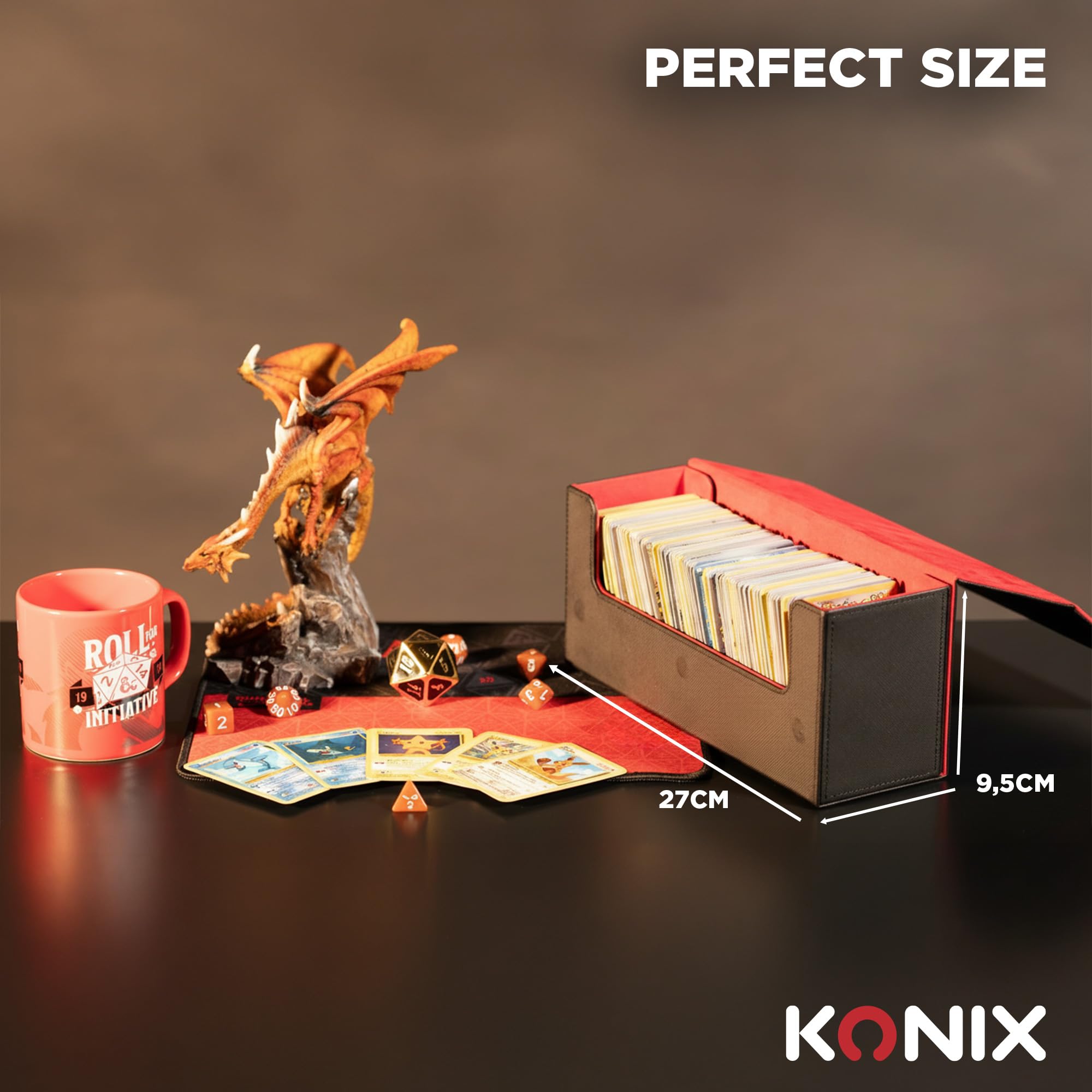 Konix Scatola Medium 3 Deckbox Carte 63x88 Nero