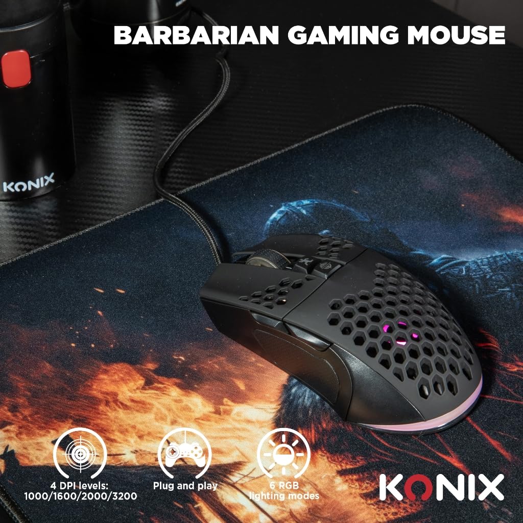 Konix Drakkar Barbarian set gaming PC tastiera AZERTY LED