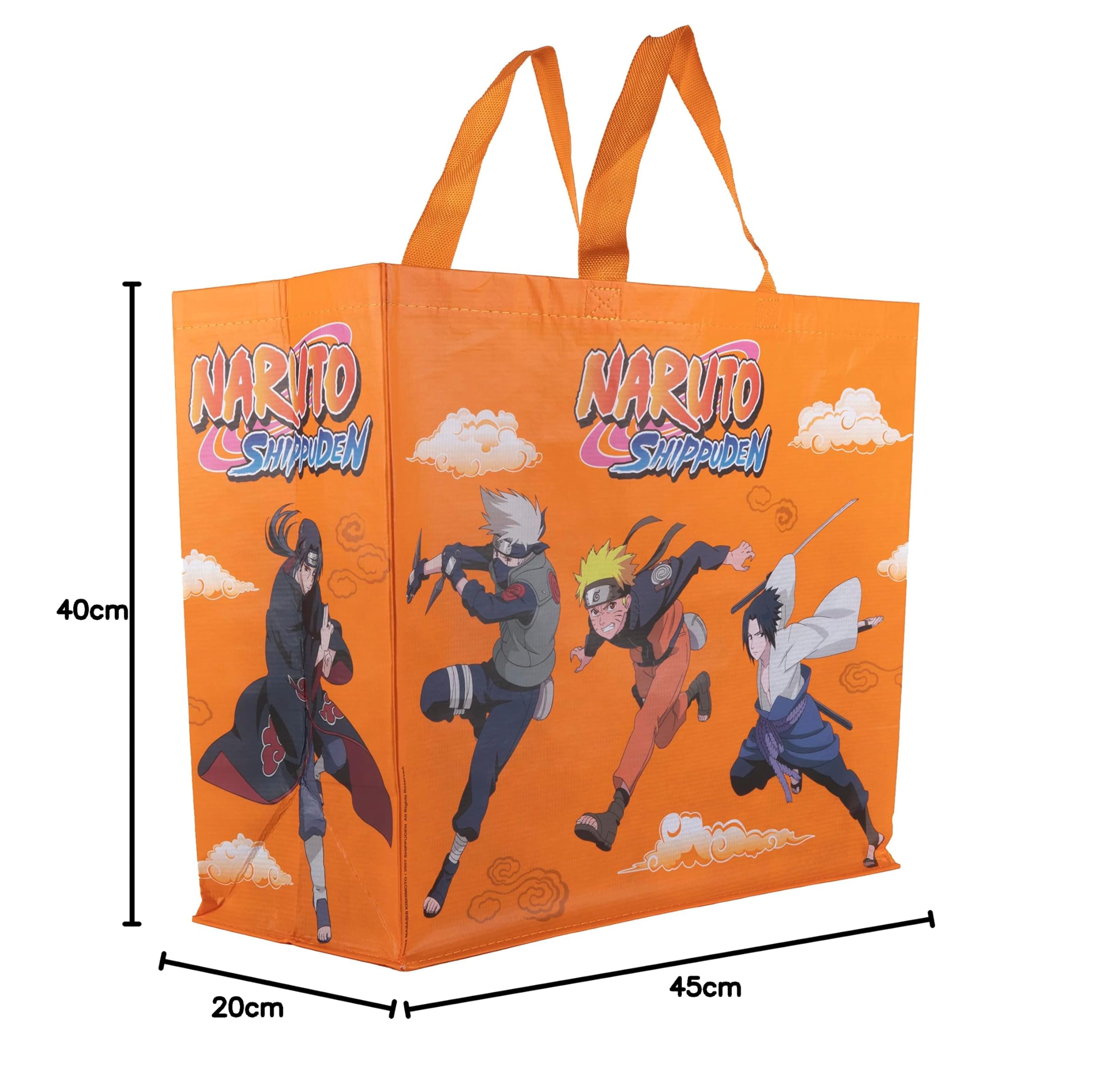 Konix Naruto Shippuden borsa spesa arancione 40x45x20 riciclata