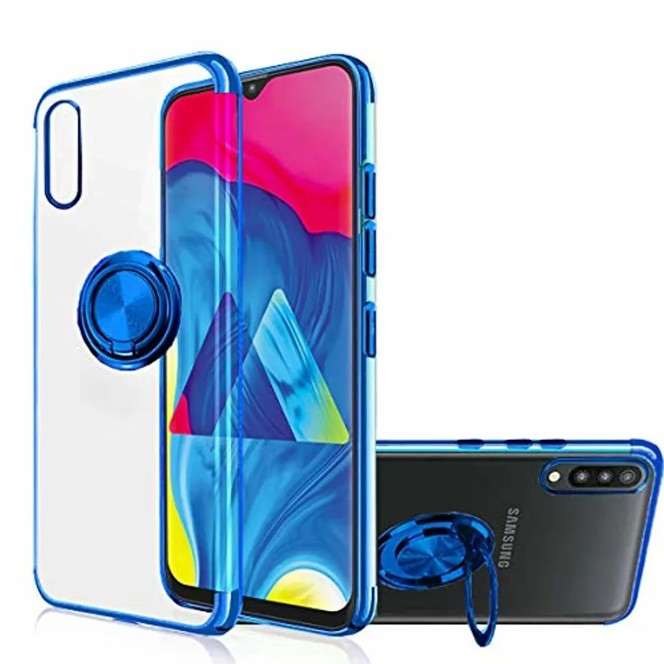 Redpepper Galaxy A70 Cover Trasparente Blu con Anello