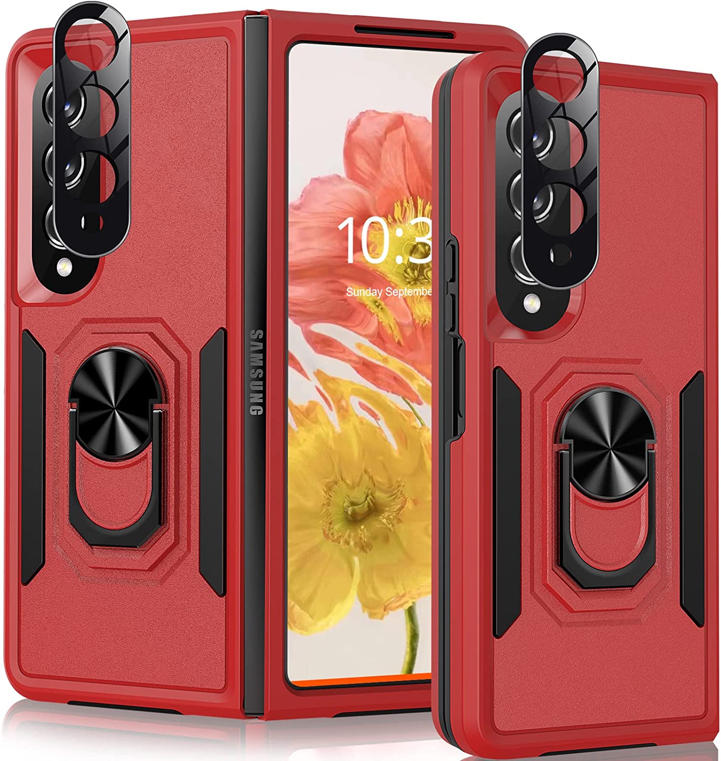 Redpepper Galaxy Z Fold 4 Custodia con Anello 360° Nera
