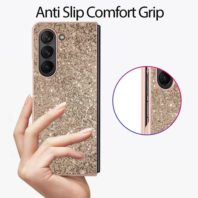 Redpepper Z Fold 5 5G Cover Rosa Antiurto Glitter