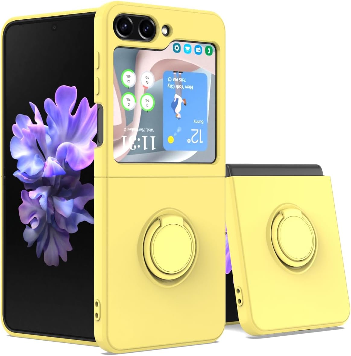Redpepper Galaxy Z Flip 5 cover gialla morbida con stand