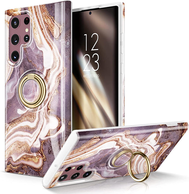 Redpepper Galaxy Cases S22 Ultra cover marmo con anello